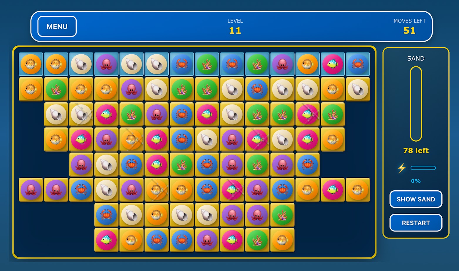 ocean-match-game-screenshot ocean match game screenshot